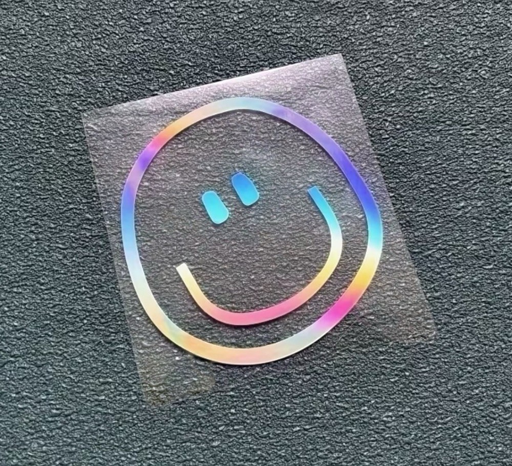 Holographic SMILEY FACE 4” Inch Laser Decal Sticker Reflective Multicolor 1PC