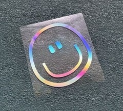 Holographic SMILEY FACE 4” Inch Laser Decal Sticker Reflective Multicolor 1PC