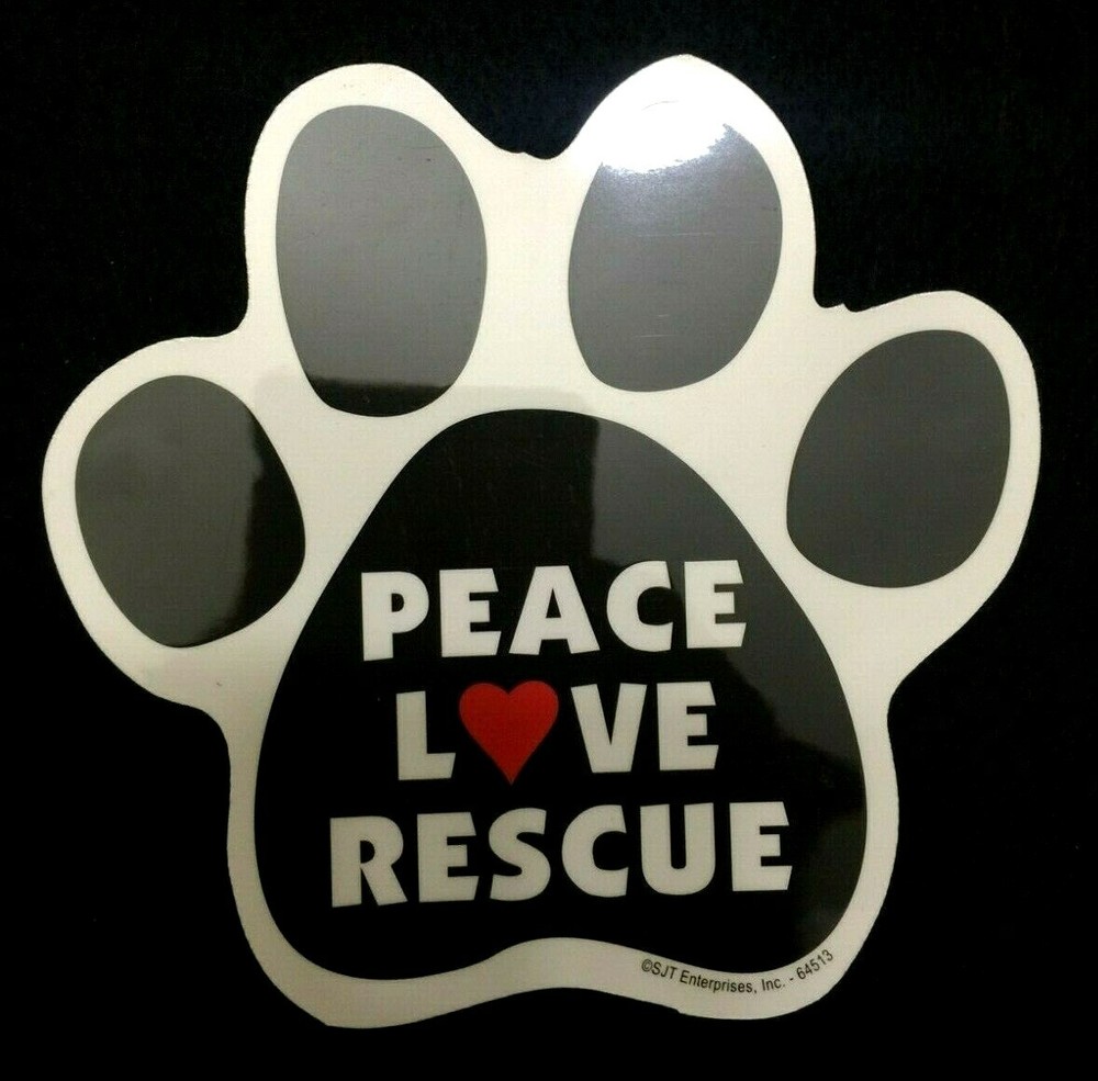 PEACE LOVE RESCUE Magnet For Car/Lockers/Fridge/Mirror – MADE IN USA