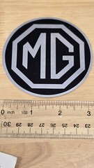Vintage Alimex MG Aluminum Foil Car Decal Sticker New Made in Holland