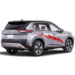 Surf Wave style DOOR Stripes Sticker For Nissan Rogue X-trail Sport T33 bar trim