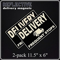 2-Pack REFLECTIVE Car Magnets for Delivery Drivers 11.5″ x 6″ FREE SHIPPING!