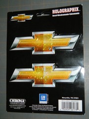 Holographix Chroma Chevy Gold/Silver Bowtie Logo 2 Decals/Stickers 5.5″ x 2″