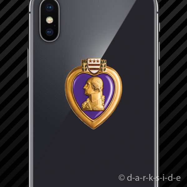 (2x) Purple Heart Cell Phone Sticker Mobile military decoration us military