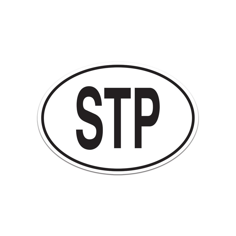 STP S?o Tom? and Pr?ncipe Country Code Euro Oval Sticker Decal