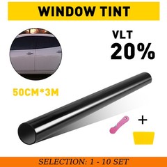 1-10 20% VLT Tint Film 20″x10ft Roll Window Heat Reject UV Block Car Home Office