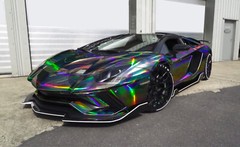 Holographic Glitter Black Rainbow Chrome Car Vinyl Wrap Sticker Decal Sheet