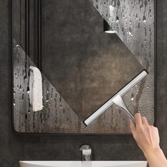 All-Purpose Stainless Steel Shower Squeegee for Shower Glass Door with 2Adhesive