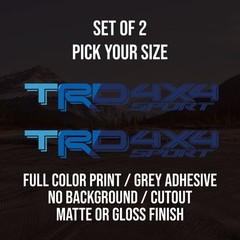(2) TRD 4×4 Sport Off-Road Heritage Split Decals for Toyota Tacoma, Tundra