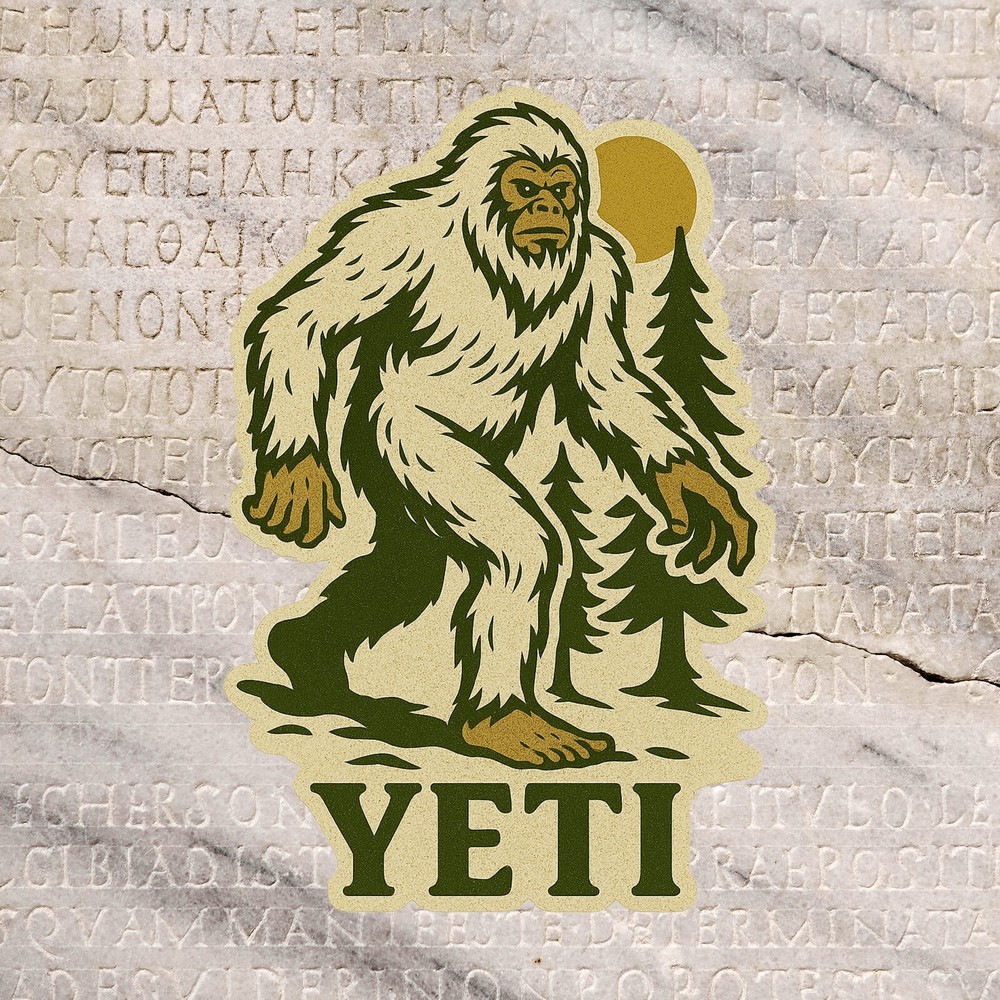 The Yeti Decal Cryptid Retro Sticker Car Truck Window Bumper DieCut Vinyl Decals
