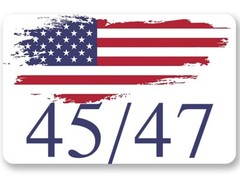 3×4.5 inch Rectangle 45 47 USA Flag Sticker (Trump American US Car Window Decal)