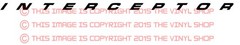 29 inches “INTERCEPTOR” ONE hood runner decal fits Ford Explorer all years.