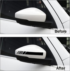 4-Pack Water-Resistant Car Mirror Stickers – Stylish Reflective Accents in Black