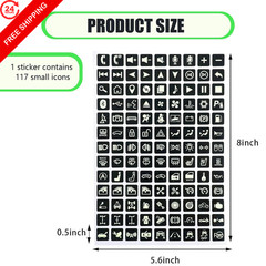 Neferta 117 PCS Car Center Console Button Sticker, Fluorescence Green