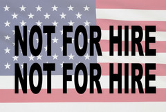 NOT FOR HIRE 22″ vinyl stickers 2 DECALS for tow truck personal trailer Business