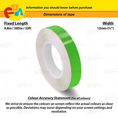 LIME GREEN 1/2″ PIN STRIPE Car Model Motorcycle Decal TAPE Vinyl Sticker 12mm