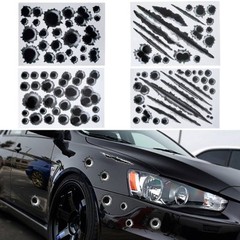 3D Bullet Holes Car Sticker Scratch Decal Waterproof Motorcycle Stickers 21X30CM