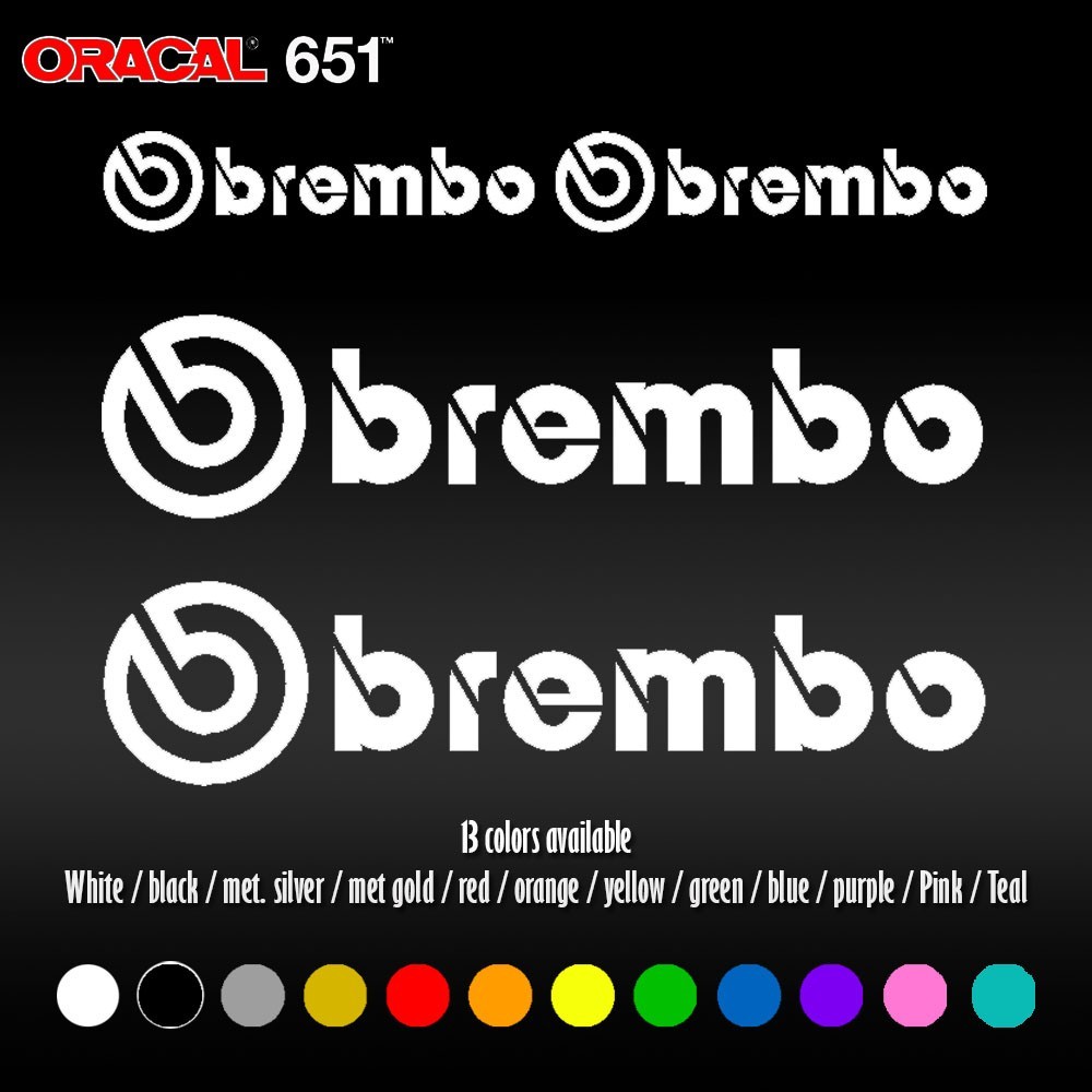 5″ X 4″ Straight Brembo Subaru Benz Big Brake High Temp Vinyl Decal sticker