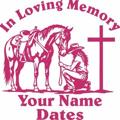 In Loving Memory Cowgirl Horse Farm Girl Car Truck Window Vinyl Decal Sticker