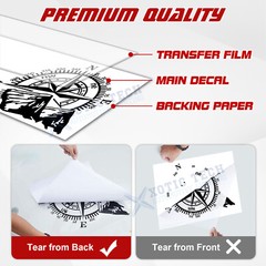 Compass with Mountains Car Body Rear Window Decal for Pickup Truck Boat Wall