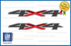Set of 2 – 2019 4×4 Decals Stickers Parts Chevy Silverado red gray GM FG5A1