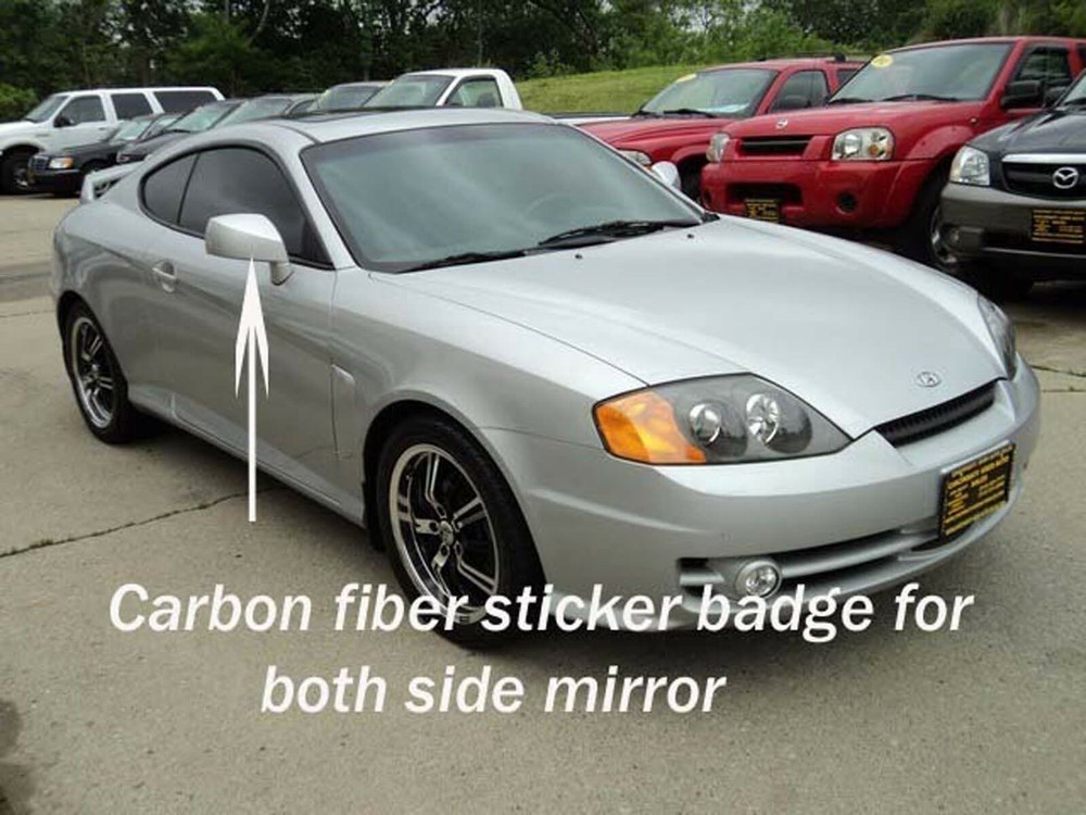 2x TUSCANI Carbon Fiber Doom Style Side Mirror Exterior Sticker Decal