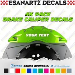High Temp Custom Brake Caliper Decals 4X Pack, Customized Your Text