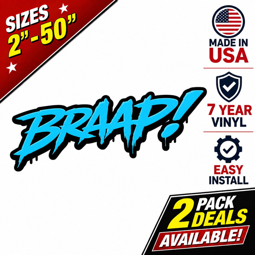 BRAAP! Motocross Vinyl Decal Graphic Dirt Bike Supercross Weatherproof Sticker