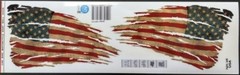 American USA Flag Tattered Distressed Decal Sticker Left Right