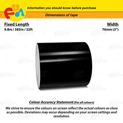 GLOSS BLACK 3″ PIN STRIPE Car Model Motorcycle Decal TAPE Vinyl Sticker 76mm