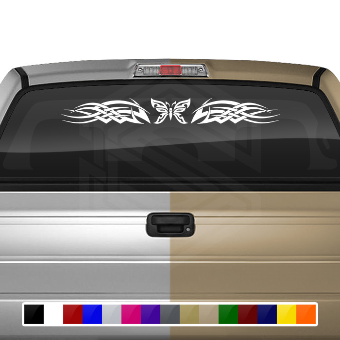 128-01 BUTTERFLY Windshield Decal Window Sticker Vinyl Celtic Knot Butterfly Car