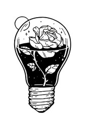 Gothic Rose Sticker 3″ Light Bulb Dark Art Punk Goth Black White Bike Truck