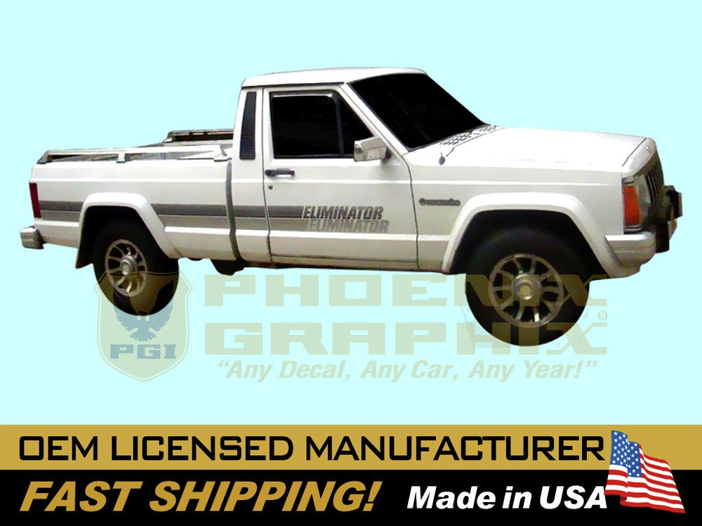 1991 1992 Jeep MJ Comanche Eliminator Pickup Truck Decals Stripes
