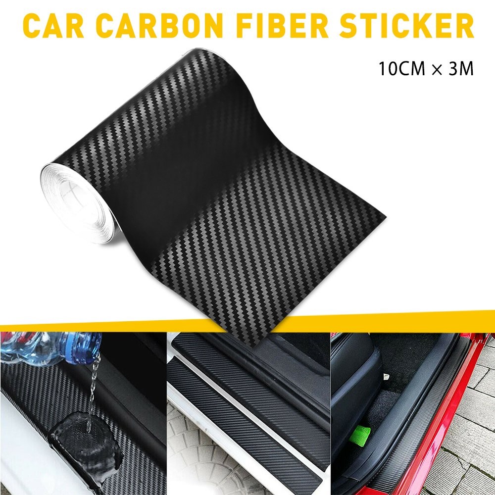 Carbon Fiber CarSticker Protector Strip Door Sill Anti Scratch Tape 5D 10cm*10ft
