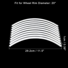 20pcs Fit for 20″ Wheel Motorbike Wheel Rim Sticker Reflective Strips Silver