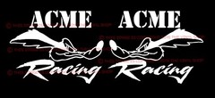 ACME RACING Left & Right Wyle E Coyote 5.0 Hot Rod, NHRA, Rat Rod decal sticker.
