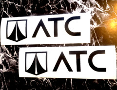 ATC ROM trailer DECALs Stickers Gloss BLACK 27″ X 8.5″ (2) Fast USA!