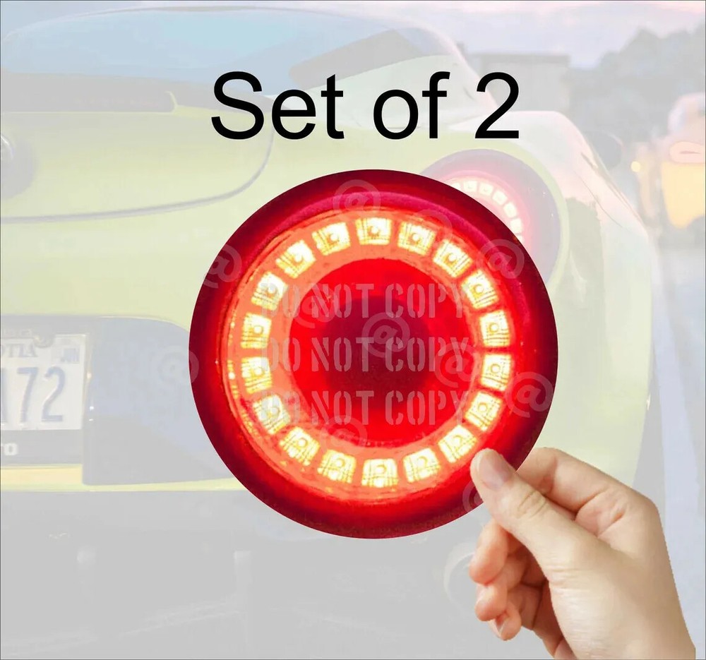 Set of 2 Faux / Fake Round Tail Light LED Sport Car Look Stickers set of 2