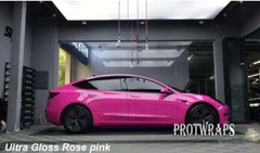 50FT x 5FT Premium Ultra Gloss Glossy Vinyl Full Car Wrap Film Sticker Rose Pink