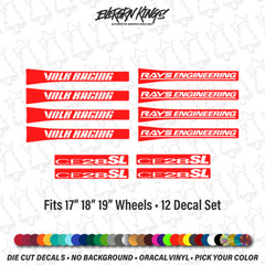 Wheel Rim Spoke Decals for CE28 SL Volk Racing Rays Engineering stickers JDM