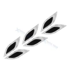 Set(6X) White 3D PVC Racing Strong Reflective Durable Sticker Decor For Car Body