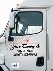 Custom Vinyl Truck Door Decals Set 2 USDOT Company Name City State