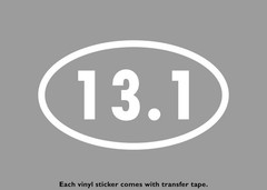 13.1 Mile Half Marathon Running Vinyl Stickers