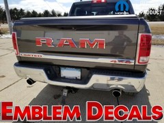 RAM 1500 LARAMIE Tailgate Emblem Decals 2016 2017 2018 USA Designs & Solid Color