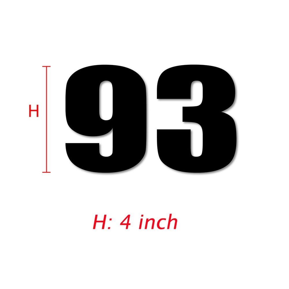 Custom Die Cut Number 4″ 8″ 10″ Glossy Matte Sticker Magnet Racing Track Day x2