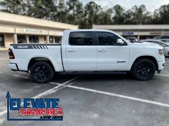 For Ram 1500 Stripes Side Bed Rail 3m Vinyl Graphics Stickers Decals 2009-2024