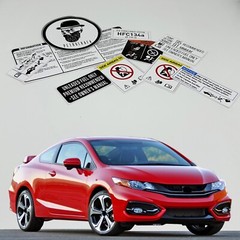 Honda Civic Si 2012 2015 Underbonnet Car Restoration Warning Labels Stickers