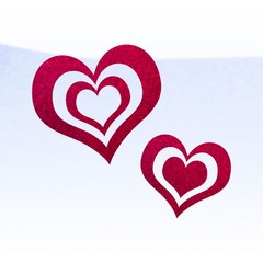 Double Heart Stickers 2 Pack Love Vinyl Decorations