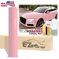 High Gloss Rouge Pink Glossy Car Vinyl Wrap Sticker Decal Sheet Film Air Release