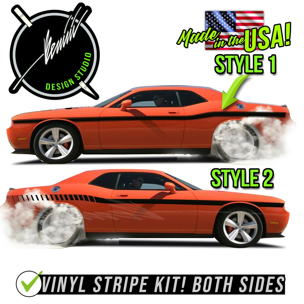 Side Racing Stripes Graphics FITS Dodge Challenger 2008-2014 2015-2023